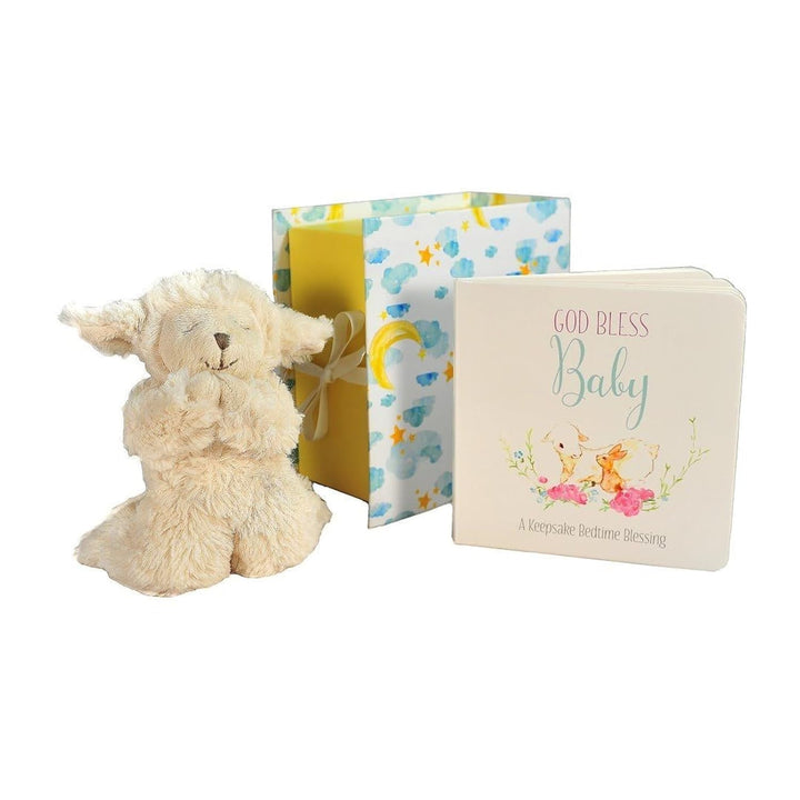 Catholic Baptism Set with Musical Prayer, Lamb & Baby’S First Prayer Book - 2-Pc White Presentation Box for Baptism Gifts for Boys
