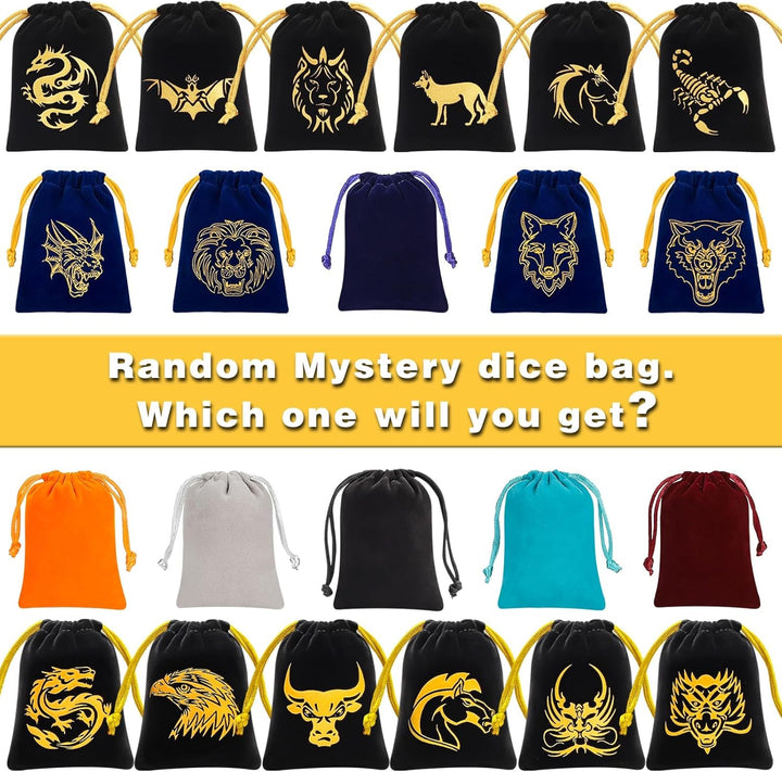 Polyhedral Dice - 8PCS Mystery Dice Set, Various Styles, Random D&D Dice Patterns & Dice Bag, DND Gifts, Suitable for Dungeons and Dragons, RPG, Mtg,Role Playing Table Game