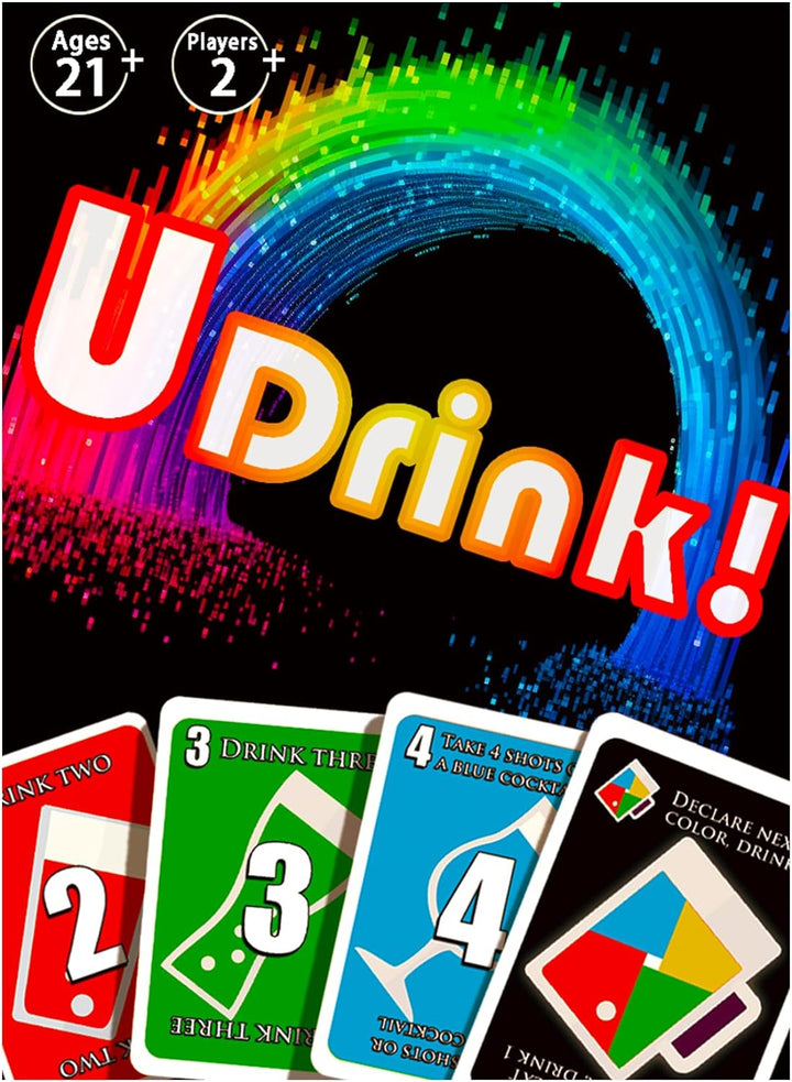 UDRINK! - the Drinking Game Cards for Adults, Fun & Easy Games for Adult Game Nights - Couple Games, Bachelorette Party Games to Get Buzzed Easily - 2024 New Edition -