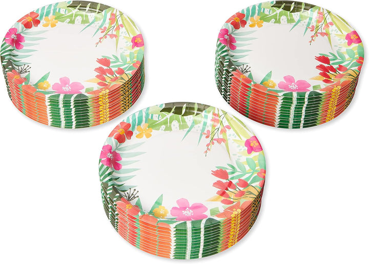 Tropical Luau Party Supplies for Bbqs and All Summer Parties, Dinner Plates (36-Count)