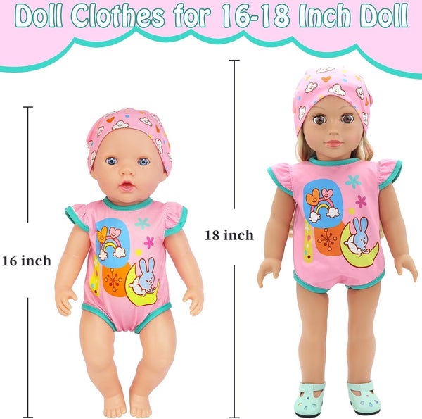 10 Sets 14-16 Inch Baby Doll Clothes Dress Outfits Headbands Accessories Fits New Born 15 Inch Baby Doll