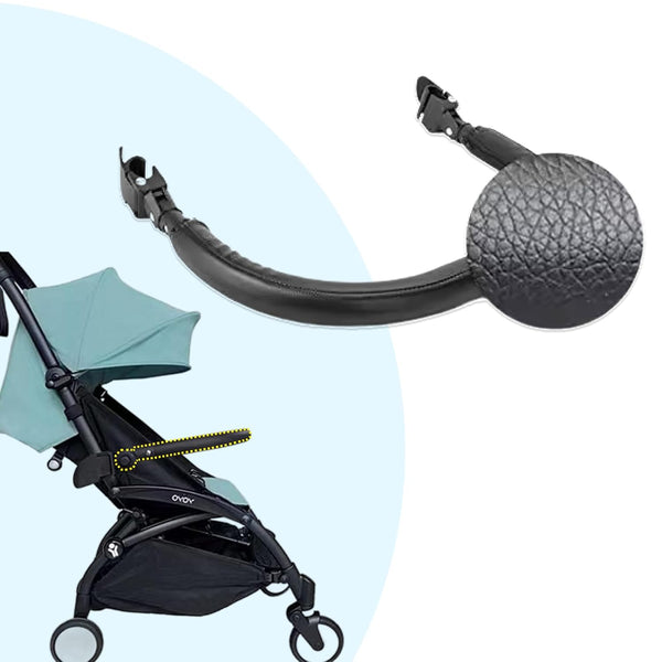 Baby Stroller Bumper Bar – Compatible with YOYO – Foldable without Removing – PU Leather Handle, Armrest & Crossbar