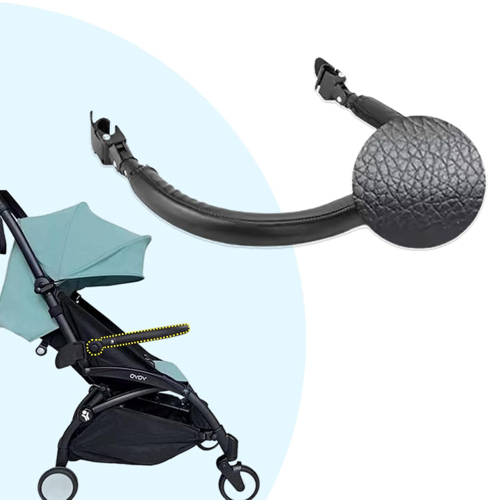 Baby Stroller Bumper Bar – Compatible with YOYO – Foldable without Removing – PU Leather Handle, Armrest & Crossbar