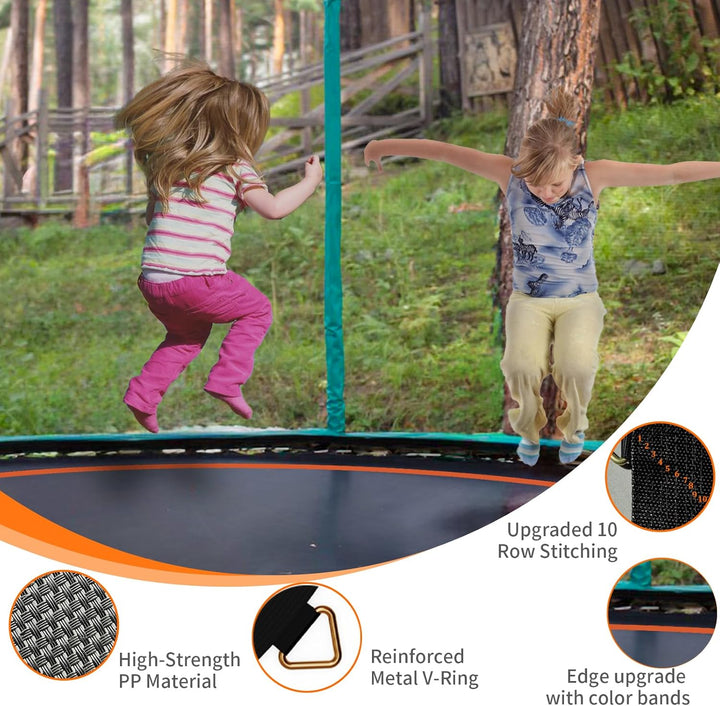Trampoline Mat Replacement，12.56Ft Diameter Mat with 72 Rings，Fits 14FT Steel Frame,Fits 5.3"-5.7" Springs， excluding Springs and Frame