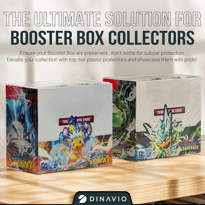 Plastic PKMN Booster Box Protector 5 Pack - Booster Box Case Display Protectors - Compatible with English Modern PKMN Booster Boxes - 0.5Mm Thick (Pack of 5)