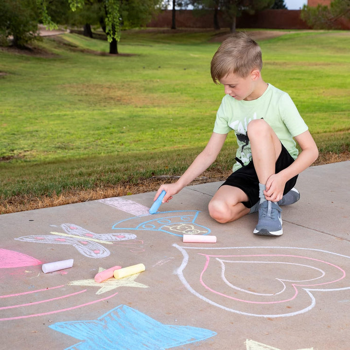 180 PCS Washable Sidewalk Chalks Set in 20 Colors Non-Toxic Jumbo Chalk for Outdoor Art Play, Painting on Chalkboard, Blackboard and Playground