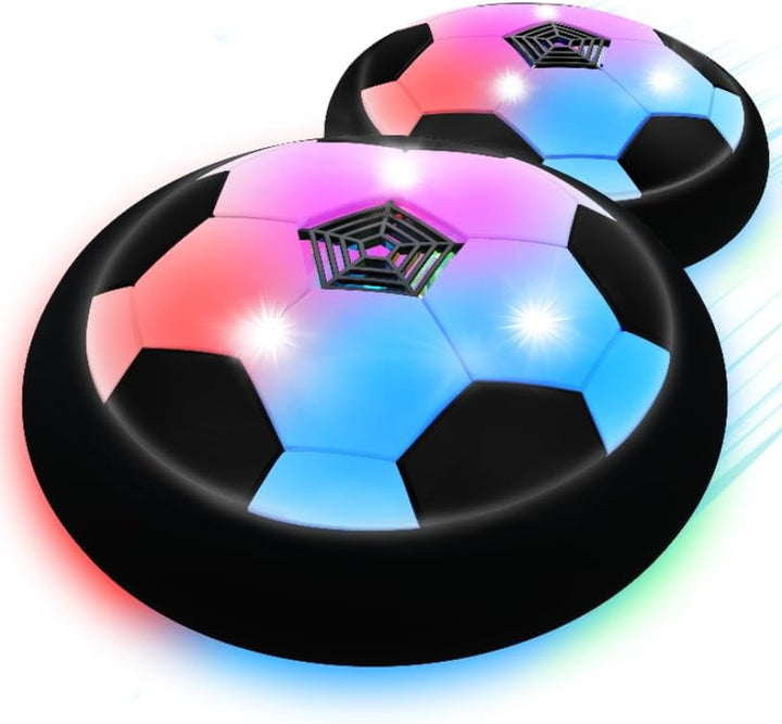 Kids Toys Hover Soccer Ball (Set of 2), Battery Operated Air Floating Soccer Ball with LED Light and Soft Foam Bumper for Indoor Outdoor Game, Gifts for Age 3 4 5 6 7 8-16 Year Old Boys Girls