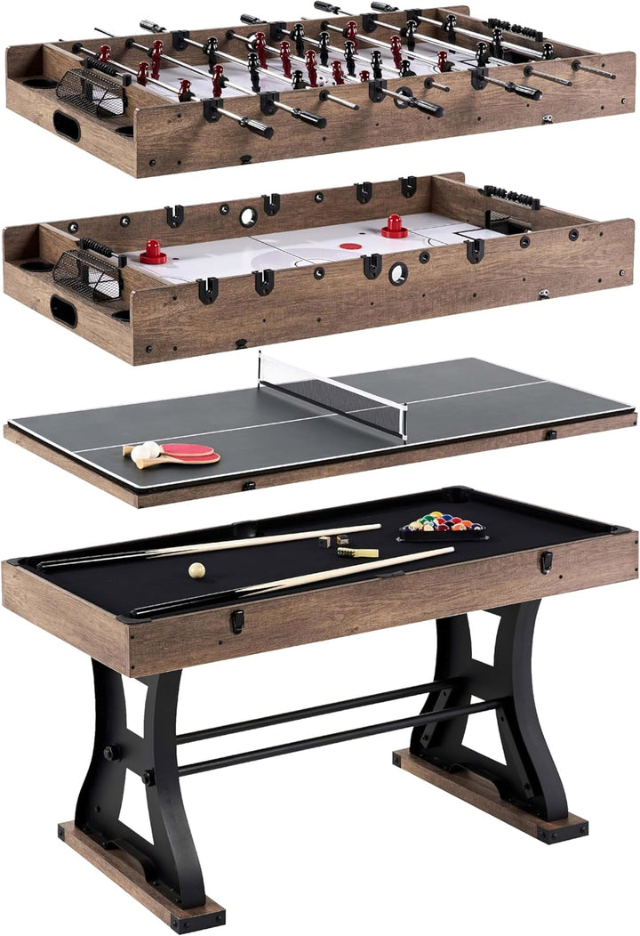 Barrington Combo Game Table – Foosball, Air Hockey, Table Tennis & More – Multi Game Table for Home or Game Room