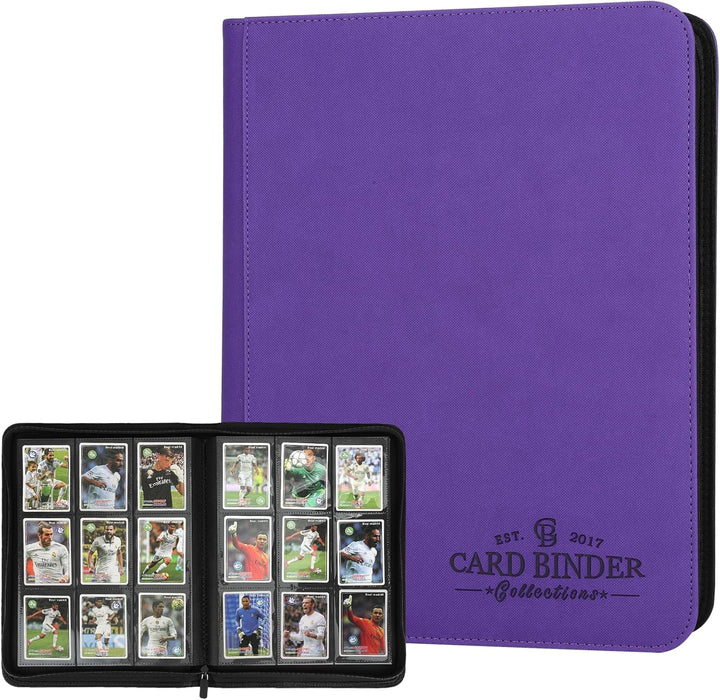 9 Pocket Card Binder, Premium Zip Trading Card Binder, 540 Double Sided Pocket PU Collection Binder, Collector Album, Card Folder for MTG, TCG, Sports Cards (Black)