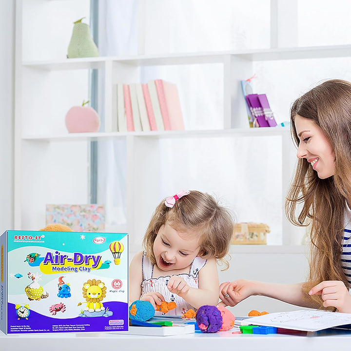 Air Dry Clay 66 Colors, Modeling Clay for Kids, DIY Model Magic Clay, Molding Clay Kit with Sculpting Tools, Non-Sticky Soft and Super Light, Arts and Crafts Gift for Boys Girls Kids.