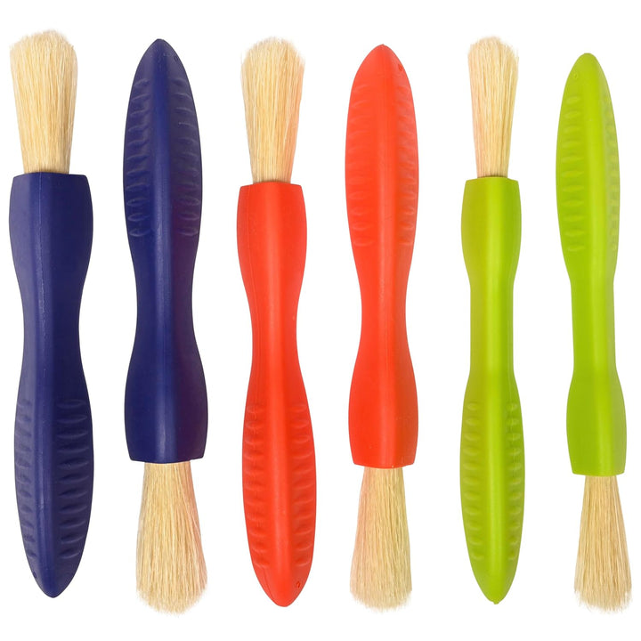 Triangle Grip Toddler Paintbrush Set - Set of 6 - Easy-Grip Art Supplies - Thick Paint Brushes for Toddler Art - Art Supplies for Toddlers 1-3