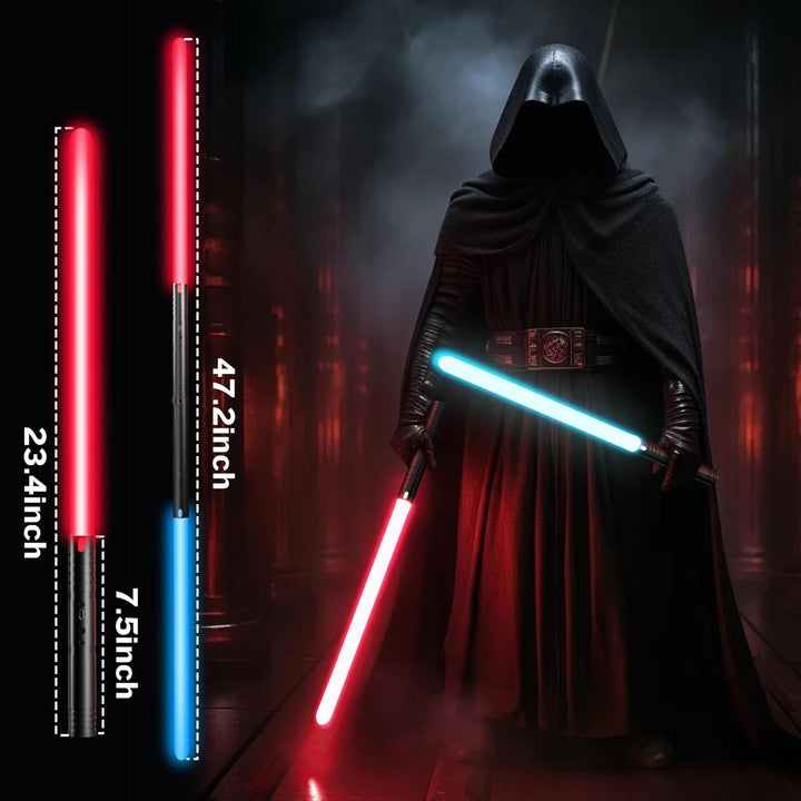 Lightsaber, Light Sabers with RGB 15 Colors, USB Rechargeable Lightsabers with FX Sound and Motion Sensors, Light Saber Sword Toy for Kids, Halloween Xmas Gift, Galaxy War Fighters Cosplay, 2Packs