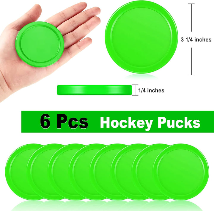 3 1/4 Inches Air Hockey Pucks 6 Pack Full Size Heavy Replacement Pucks for Game Tables Equipment Accessories