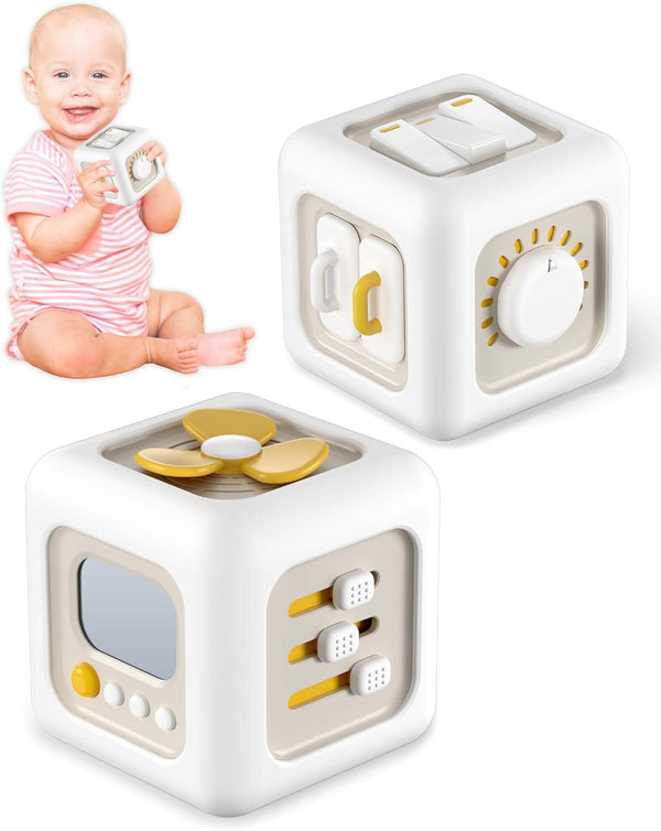 6 in 1 Busy Cube Montessori Toys for 1 Year Old Boy, Baby Sensory Toys for Ages 1-3, Toddler Learning Activities Travel Toy Birthday Gift for 1 2 3 Year Old Boy Girl