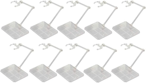 Action Figure Stand, 10Pcs Assembly Action Figure Display Holder Base Doll Model Support Display Stand Compatible with HG RG SD SHF Gundam 1/144 Toy Clear