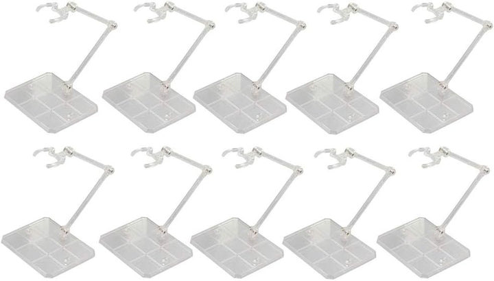 Action Figure Stand, 10Pcs Assembly Action Figure Display Holder Base Doll Model Support Display Stand Compatible with HG RG SD SHF Gundam 1/144 Toy Clear