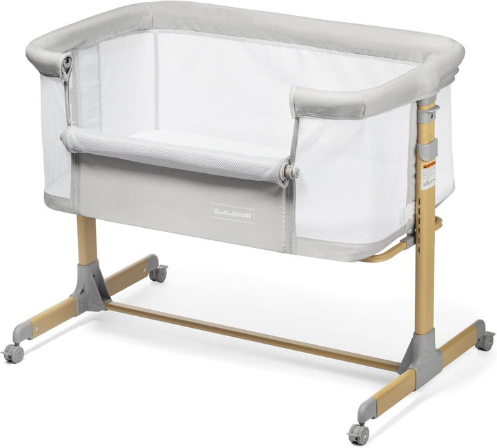 3 in 1 Baby Bassinet with Wheels, Portable Bedside Sleeper for Baby with 6 Adjustable Heights and Foam Mattress, Baby Bedside Crib for Newborns and Infants with Storage Basket