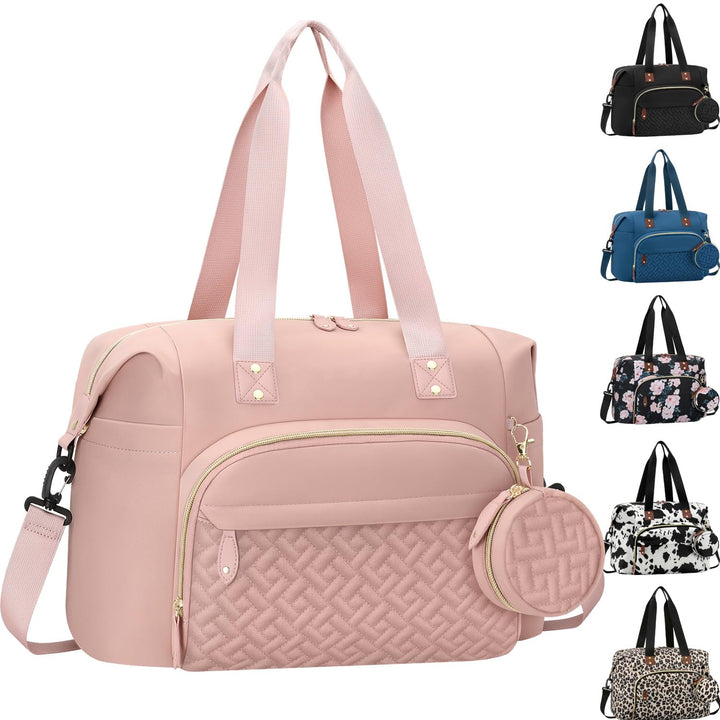 Diaper Bag Tote, Baby Bag Travel Diaper Tote Bag with Pacifier Case, Cute Maternity Hospital Baby Stylish Diaper Tote for Mom Dad Medium Size, Black