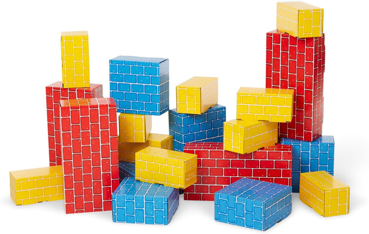 Jumbo Extra-Thick Cardboard Building Blocks - 40 Blocks in 3 Sizes
