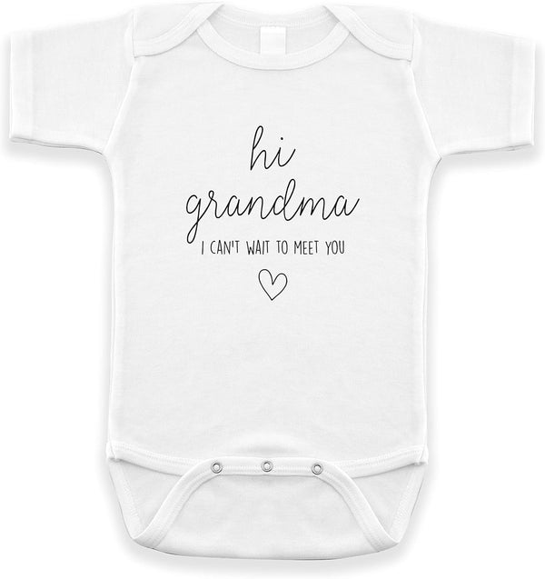 Hi Grandma I Can'T Wait to Meet You Pregnancy Announcement Infant Bodysuit - Surprise Gift for Grandma