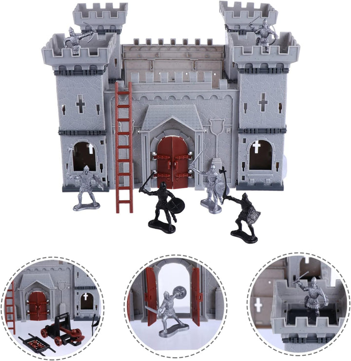Assembled Castle Model Set Toy Soldiers Educational DIY Scene for Boys and Girls Medieval Castle Building Toy for Creative Play