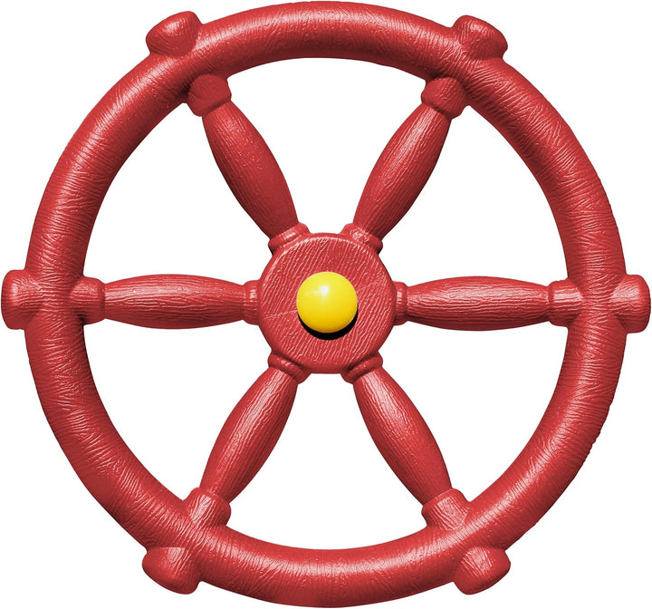 Pirate Ship Wheel for Kids - Toy Steering Wheel for Treehouse, Outdoor Playhouse, Backyard Playset or Swing Set - Playground Accessories & Attachments (Blue)