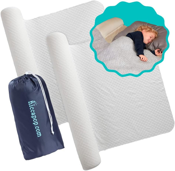 [2-Pack Inflatable Bed Rail for Toddlers, Blow-Up Bed Bumper for King, Queen, Full, with Non-Slip Machine-Washable Cover | Portable Bed Rail for Hotel, Grandma'S, Vacation