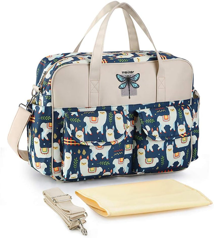 Mummy Shoulder Bag Diaper Bag Chic Nappy Changing Bag Tote/Messenger Style Large with Changing Mat, Adjustable Straps