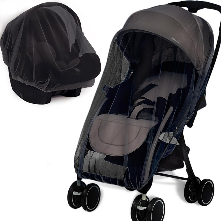 Mosquito Net for Stroller 2Pack - Protective Baby Stroller Mosquito Net - Perfect Bug Netting for Strollers, Bassinets, Cradles, Playards, Pack N Plays and Portable Mini Crib (White)