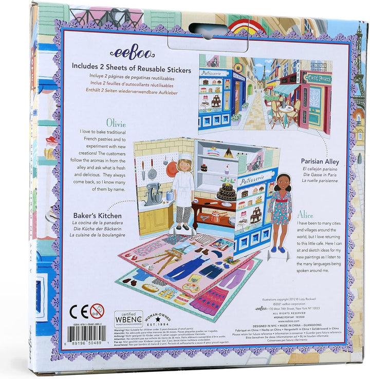 : Musician and Artist Paper Doll Reusable Set, Comes with a 2 Sided Stand-Up Scene, Heavy Duty Board, Perfect for Ages 5 and Up