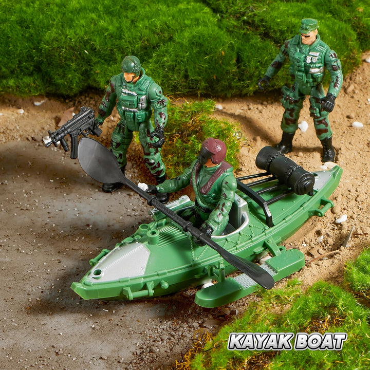 10-In-1 Military Helicopter Toys Set with Light, Sound, Trucks, Boat, Bike, Army Men, Weapons - Christmas Birthday Party Gifts for Kids