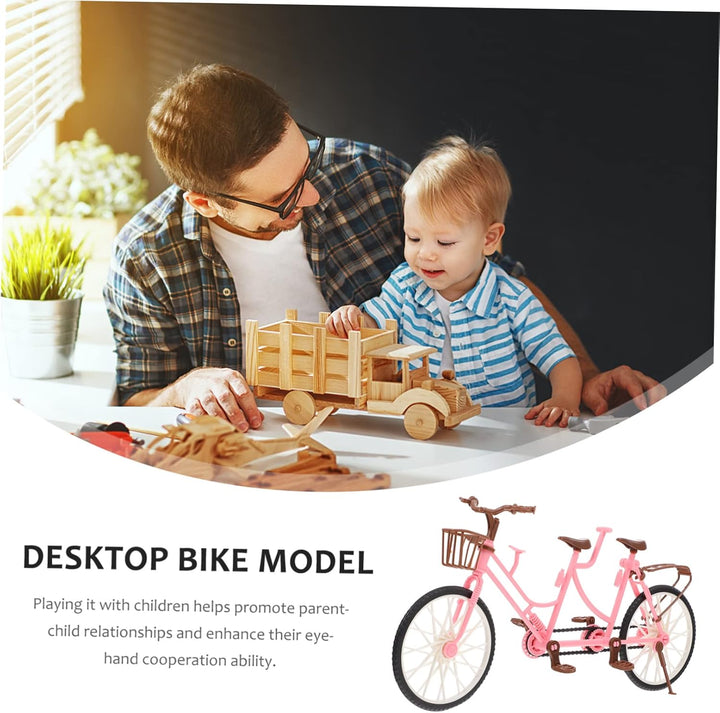 Two-Seater Bicycle Practical Bike Adornment Cycle Model Sculpture Art Ornaments Bike Plaything Desktop