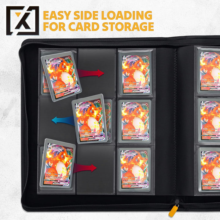 Toploader Binder | Holds 252 Toploaders | 20 Toploaders INCLUDED | 9-Pocket | Ringless Double-Sided Pockets for TCG, Sports | Premium Top Loader Storage