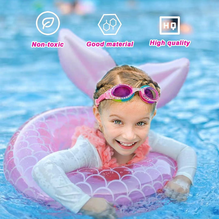 2023 New Mermaid Baby Swimming Pool Floats 6-48 Months,Inflatable Pool Swim Ring with Seat and Handle for Babies Toddlers Infant Training Summer (1-Pink)