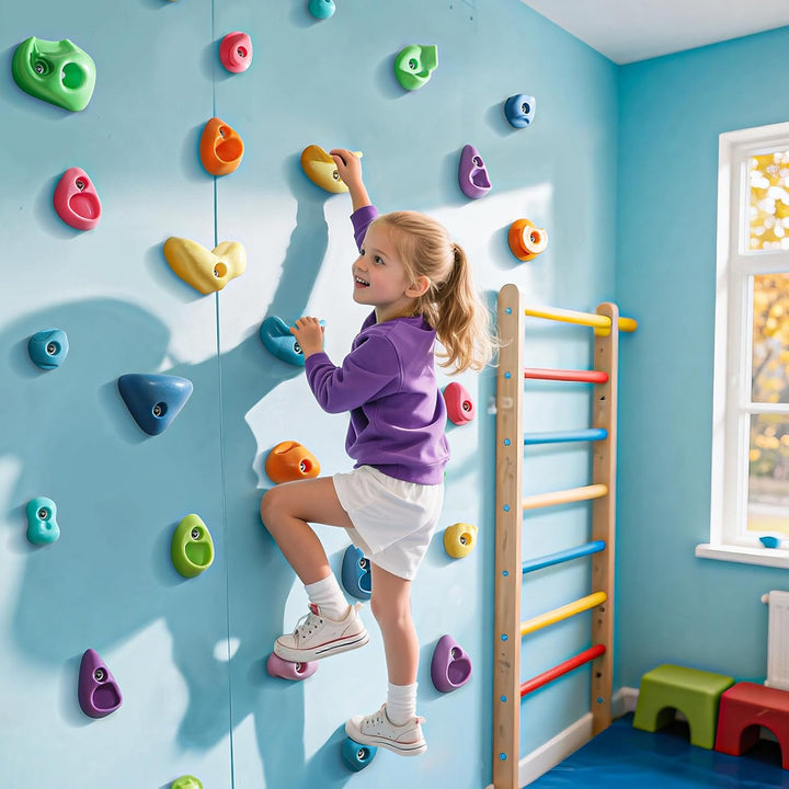 32 Rock Climbing Holds Multi Size for Kids, Adult Rock Wall Holds Climbing Rock Wall Grips for Indoor and Outdoor Playground Play Set