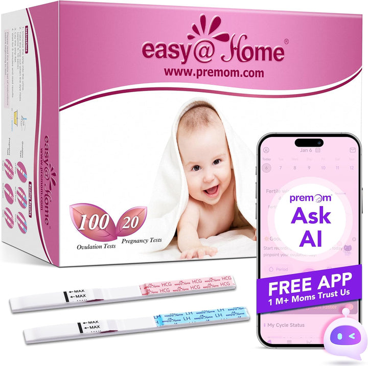 50 Ovulation Test Strips and 20 Pregnancy Test Strips Combo Kit, (50 LH + 20 Hcg)-Package May Vary