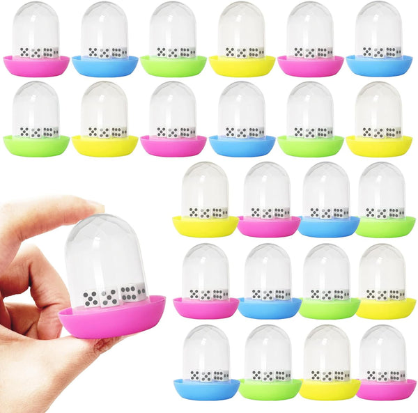 24 Pcs Mini Dice Cup for Kids,Plastic Shaker Dice Game for Math Learning,Dice for Board Games Classroom Rewards Goodie Bag Stuffers Birthday Gift