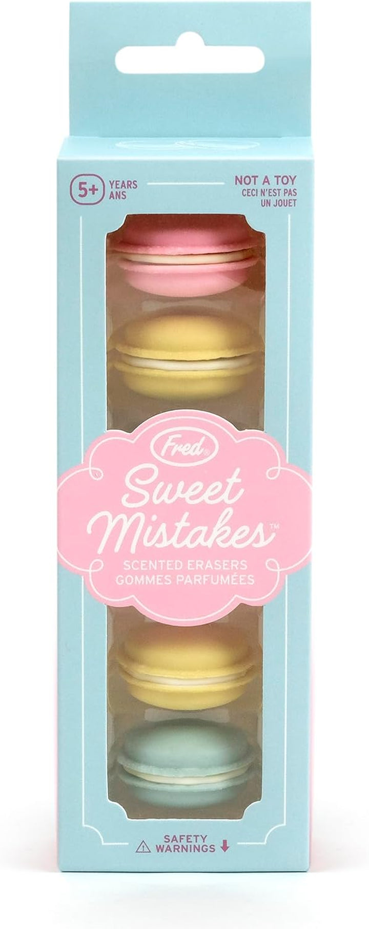 Sweet Mistakes Macaron Erasers, Set of 6, Scented, Fun for School, Home, or Office