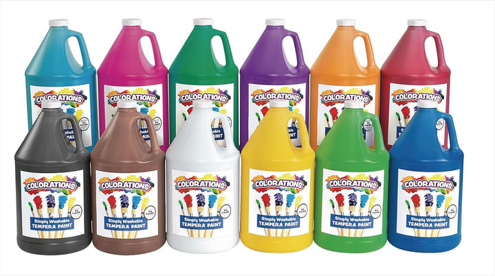 Paraben-Free Washable Tempera Paint for Kids - 1 Gallon Value Size. Vibrant White. Non-Toxic and Made in the USA