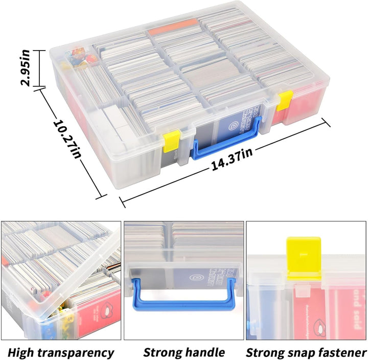 Trading Card Storage Box, 2300+ Playing Card Case Holder Organizer Compatible with PM Tcg/For Yugioh/For Cah/For Phase 10/ for Football Baseball Sports Cards (Case Only) - White
