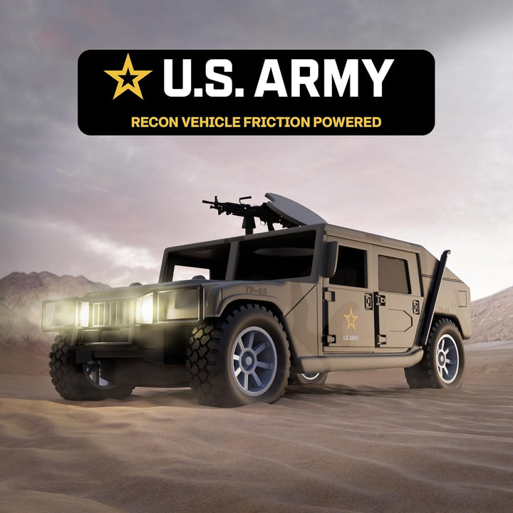 U.S. Army Recon Vehicle, Military Vehicle Toys, Army Battle Truck, with Light & Sound, Roof Hatch Open & Close Features, and More. Perfect for Gift for Kids
