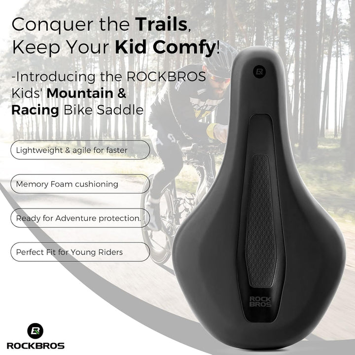 Kids Bike Saddle Youth Replacement Bike Seat Kids Bicycle Seat with Ergonomic Design -3 Zone Concept - Waterproof, Enhance Young Little Riders for BMX, MTB & Road 16" to 24"