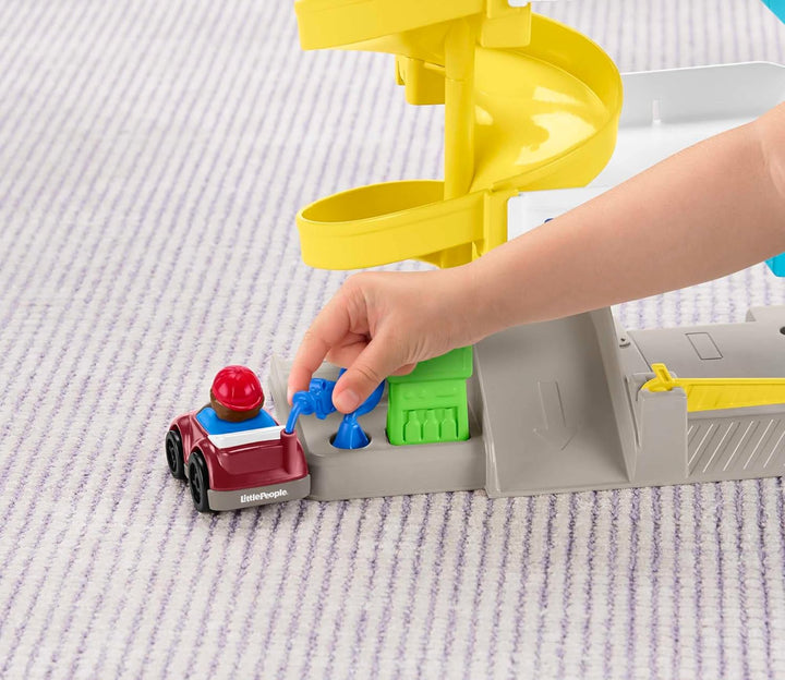 Little People Toddler Toy Helpful Neighbor’S Garage Playset with Spiral Ramp & 2 Cars for Pretend Play Ages 18+ Months​