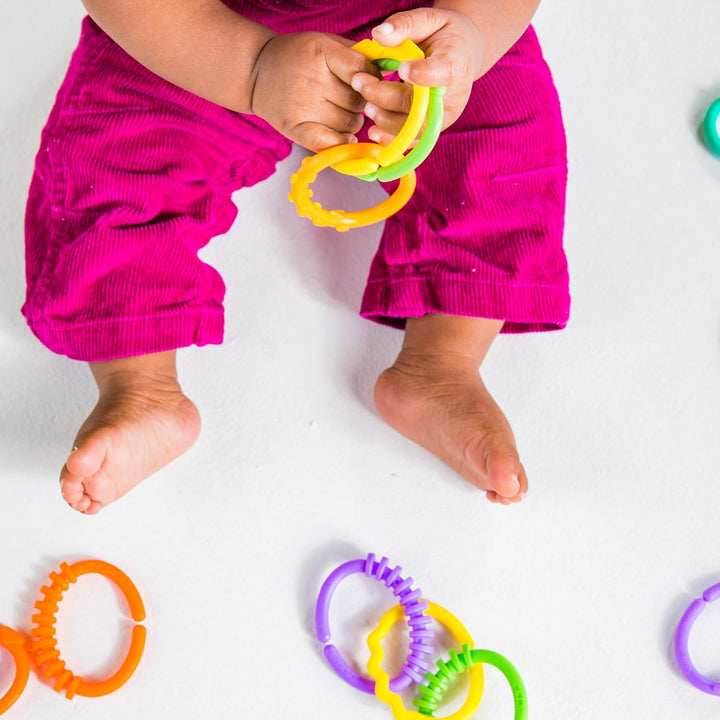 Lots of Links Rings Toys for Stroller or Carrier Seat, Bpa-Free, Ages 0 Months Plus, Multicolor, 24 Count