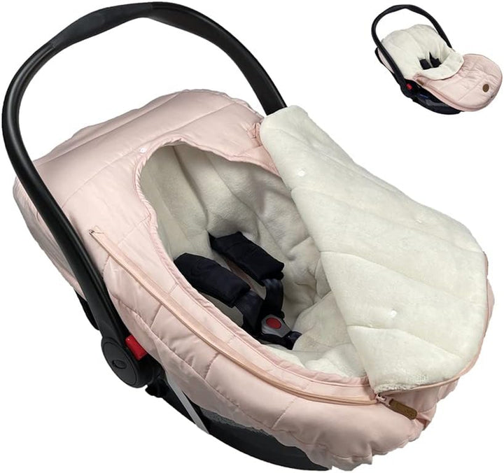 Car Seat Cover+Carseat Bunting Bag Intergrated into 1,Waterproof Anti-Cold Winter Bassinet Stroller Car Seat Sleeping Bag for Infant,0-12M
