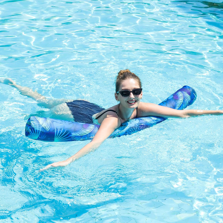 Inflatable Swim Pool Noodles, 2 Pack Soft Fabric Covered Large Swim Noodles, Premium Buoyancy for Swimming Floating, Pool Floats Toys for Adults Pool Accessories