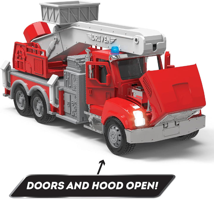 – 4-Pack of 7 Construction & Utility Toy Trucks – Includes Cement Mixer, Telehandler, Garbage, Tow & Fire Truck – Lights & Sounds – Ages 3+