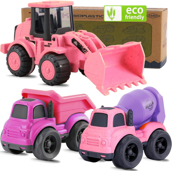 Toddler Toys for Ages 2-4, Kids Toys for 1 2 3 Year Old Boy Girls,Dump Truck Cement Mixer Excavator Toy Cars Set, BPA Free, Phthalates Free, PVC, Outdoor Toddler Boy Toys Birthday
