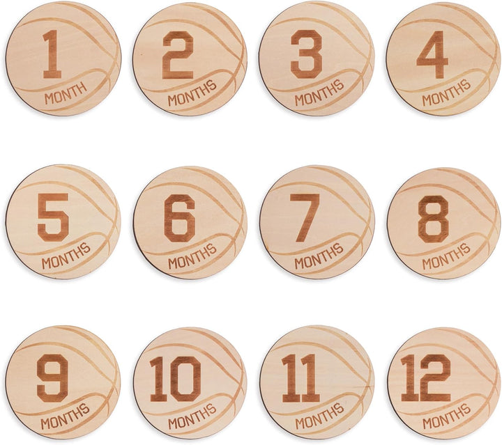 Wooden 3D Baby Monthly Milestone Cards Monthly Milestone Discs Newborn Photography Props Baby Announcement Sign Baby (BBL1)