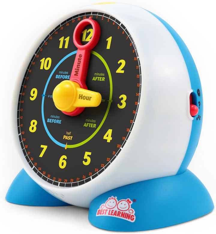 Learning Clock - Educational Talking Learn to Tell Time Teaching Toy with Quiz and Music Sleep Mode - Toddlers & Kids Ages 3, 4, 5, 6 Years Old Boy and Girl Birthday Present